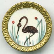 Bird emaux peints polychrome button