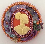 African Woman cameo button