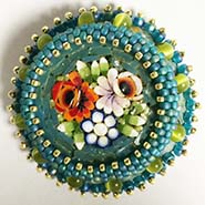 Italian Glass Mosaic button