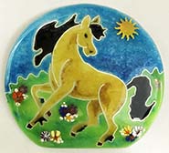 Wild Mustang Horse button