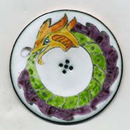 dragon button with dragon eating its tail Ouroboros