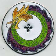 dragon button with dragon eating its tail Ouroboros