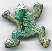 enameled frog button
