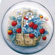 Strawberry fruit basket button