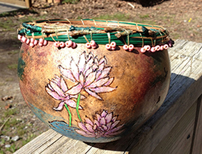 Gourd with water lilies