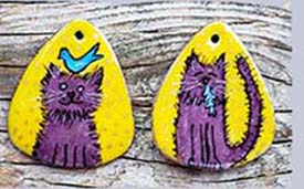 Cat earrings by Lydia Morrison