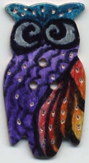 owl button metal