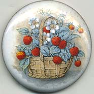 Strawberry fruit basket button